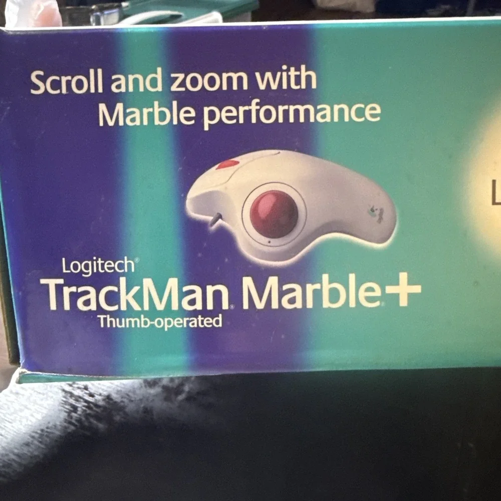 Logitech Trackman Marble+ Plus Mouse - Windows 98 Thumb Operated USA